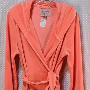 Juicy Couture babydoll Robe Velour hooded pink M